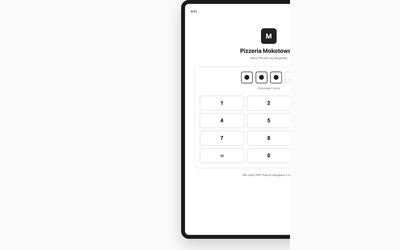PIN login + wybór trybu