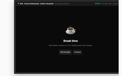 No active orders (KDS break)