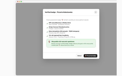 Verified badge approval