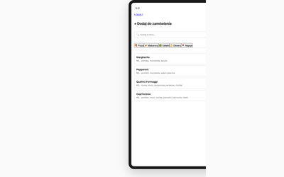 Take order (browse menu + add)