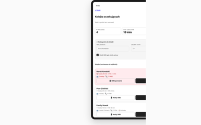 Digital Waitlist Management (staff-side, tablet host)